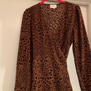 Cheetah print wrap dress
